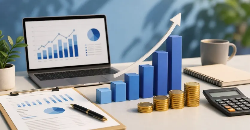 What is DCF Valuation concept with financial growth chart, cash flow analysis, and business valuation visuals for startups